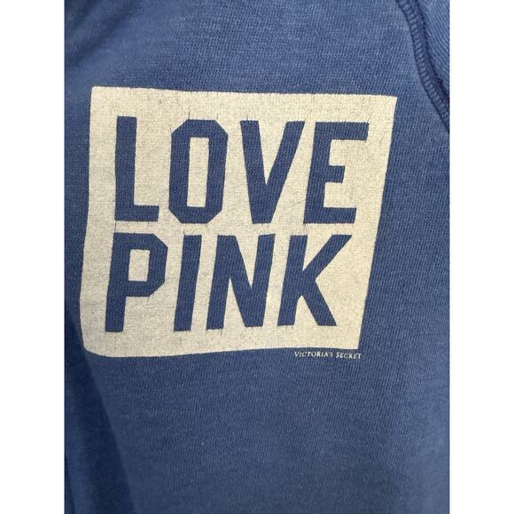Victoria’s Secret Pink -blue & White zip up sweater Size Small  - Picture 2 of 6